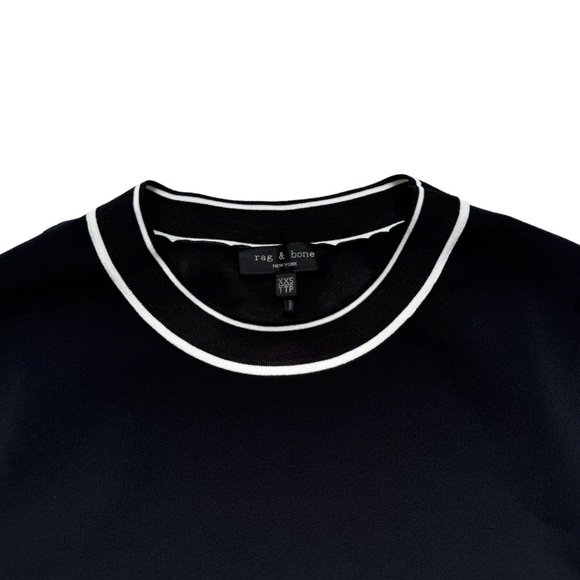 Rag & Bone Thatch Black/White Trim Crepe Mini Swing Womens Dress Sz XXS - Picture 5 of 9